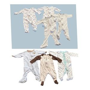 Lot of 7 Lightweight Footie Baby Pajamas (3-6 Months)
